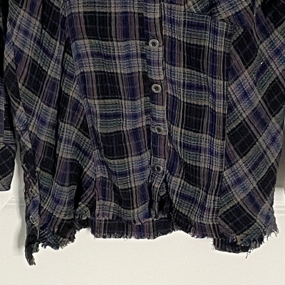Free People Juniper Ridge Snap Side Plaid Button Down Top 35204 - Picture 8 of 16